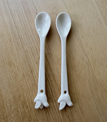 Keramik teelöffel weiß - 2x, keramik-teelöffel