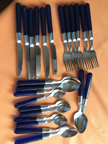 Besteck teilig mit blauen - 6,