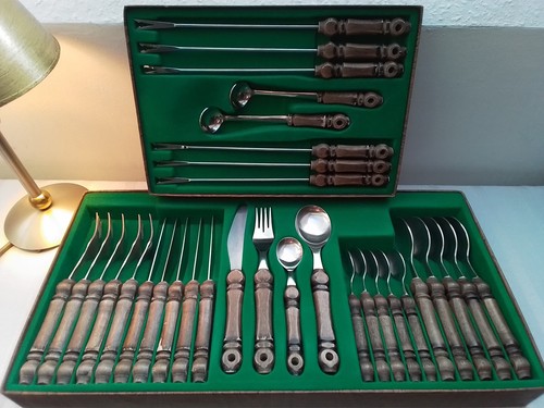 Vintage besteck mit holzgriff - vintage,